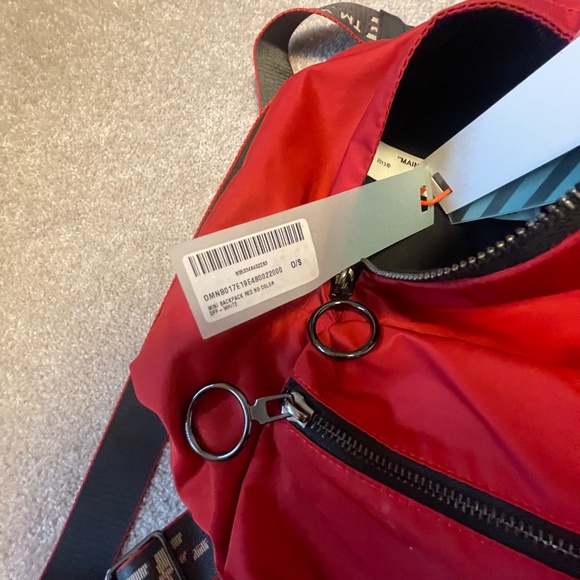 NWT OFF-WHITE Red Nylon Backpack - Picture 3 of 4